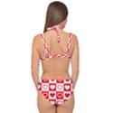 Background Card Checker Chequered Double Strap Halter Bikini Set View2