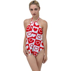 Background Card Checker Chequered Go With The Flow One Piece Swimsuit by Pakrebo