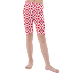 Background Card Checker Chequered Kids  Mid Length Swim Shorts by Pakrebo