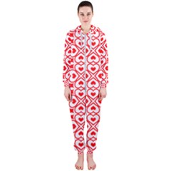 Background Card Checker Chequered Hooded Jumpsuit (ladies)  by Pakrebo