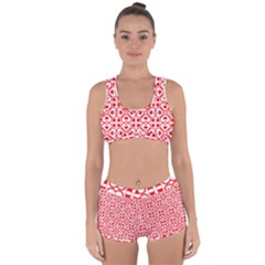 Background Card Checker Chequered Racerback Boyleg Bikini Set by Pakrebo