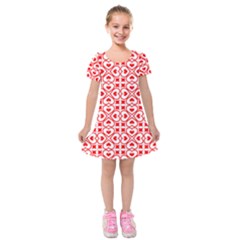 Background Card Checker Chequered Kids  Short Sleeve Velvet Dress by Pakrebo