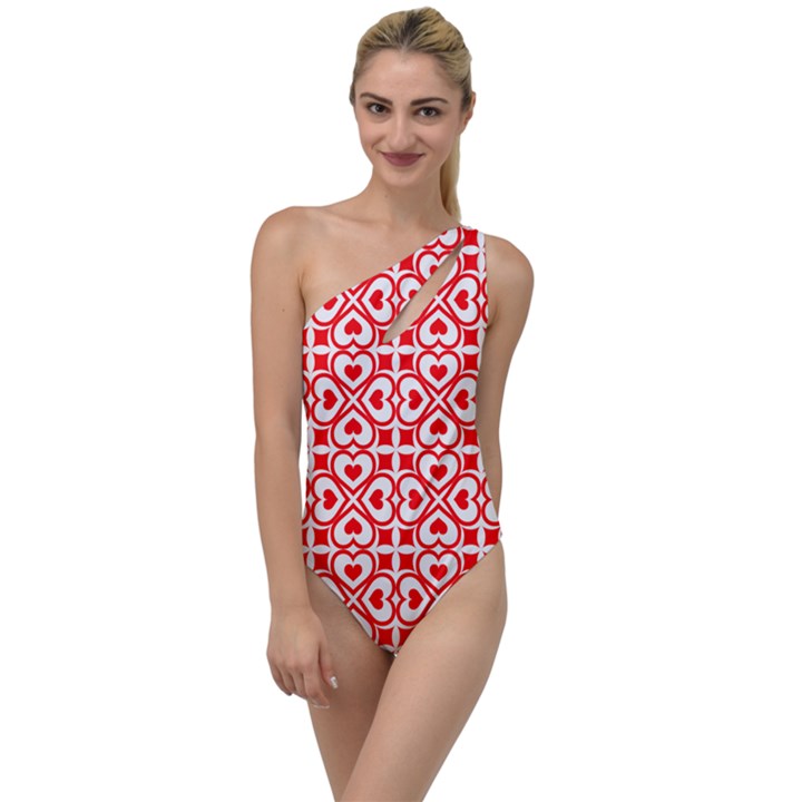 Background Card Checker Chequered To One Side Swimsuit