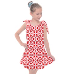 Background Card Checker Chequered Kids  Tie Up Tunic Dress by Pakrebo