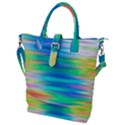 Wave Rainbow Bright Texture Buckle Top Tote Bag View1