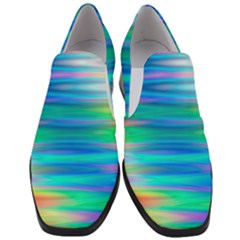 Wave Rainbow Bright Texture Slip On Heel Loafers