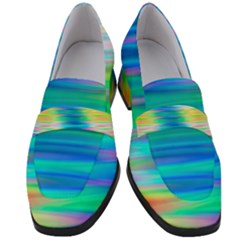 Wave Rainbow Bright Texture Women s Chunky Heel Loafers