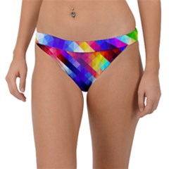 Abstract Background Colorful Pattern Band Bikini Bottom