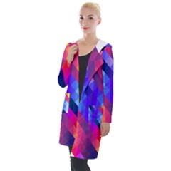 Abstract Background Colorful Pattern Hooded Pocket Cardigan