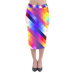 Abstract Background Colorful Pattern Velvet Midi Pencil Skirt by Pakrebo