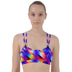 Abstract Background Colorful Pattern Line Them Up Sports Bra by Pakrebo