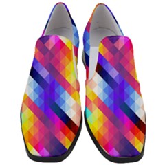 Abstract Background Colorful Pattern Slip On Heel Loafers