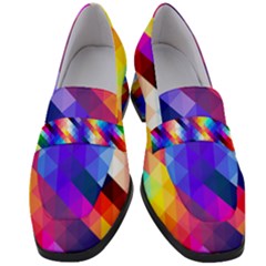 Abstract Background Colorful Pattern Women s Chunky Heel Loafers