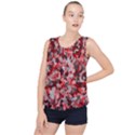 Black red  Bubble Hem Chiffon Tank Top View1