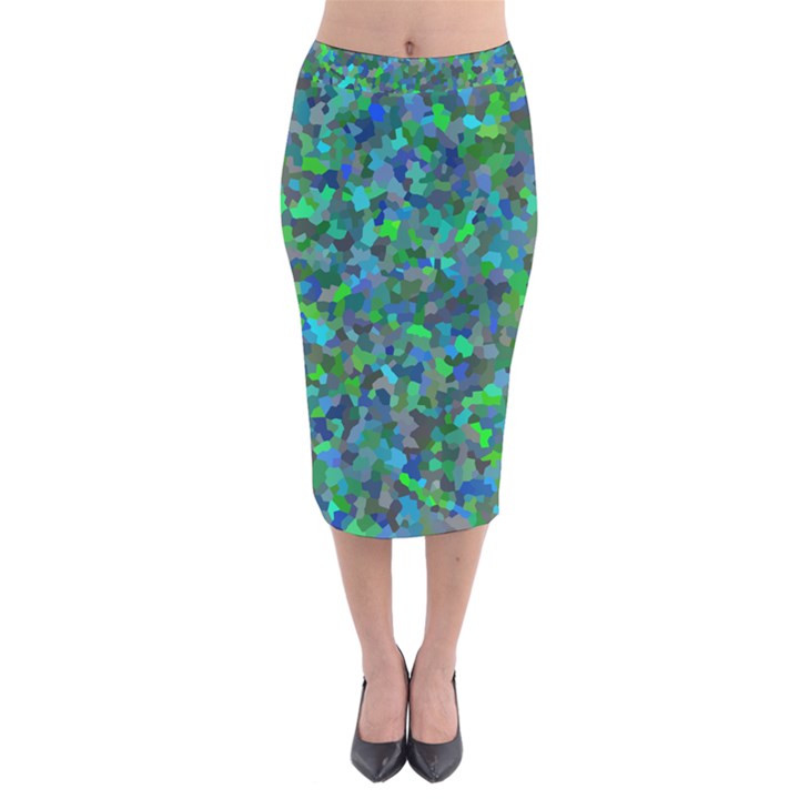 Plega Velvet Midi Pencil Skirt