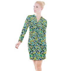 Lovely Button Long Sleeve Dress by artifiart