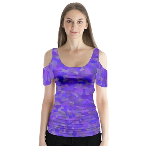 Blur Butterfly Sleeve Cutout Tee  by artifiart