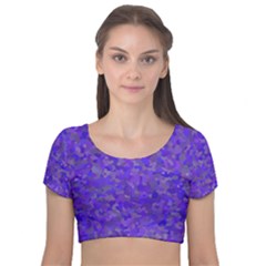 Blur Velvet Short Sleeve Crop Top  by artifiart