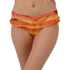 Field Sunset Orange Sky Land Frill Bikini Bottom