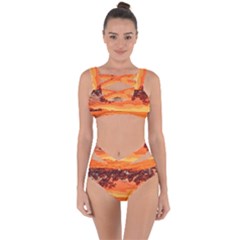 Field Sunset Orange Sky Land Bandaged Up Bikini Set  by Pakrebo