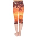 Field Sunset Orange Sky Land Kids  Capri Leggings  View2