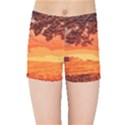 Field Sunset Orange Sky Land Kids  Sports Shorts View1