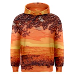 Field Sunset Orange Sky Land Men s Overhead Hoodie by Pakrebo