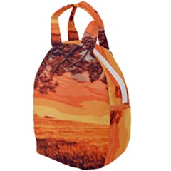 Field Sunset Orange Sky Land Travel Backpacks