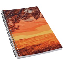 Field Sunset Orange Sky Land 5 5  X 8 5  Notebook