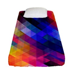 Abstract Background Colorful Pattern Fitted Sheet (single Size) by Pakrebo