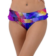 Abstract Background Colorful Pattern Frill Bikini Bottom