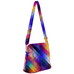 Abstract Background Colorful Pattern Zipper Messenger Bag