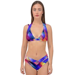 Abstract Background Colorful Pattern Double Strap Halter Bikini Set by Pakrebo