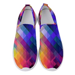 Abstract Background Colorful Pattern Women s Slip On Sneakers