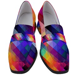 Abstract Background Colorful Pattern Women s Chunky Heel Loafers