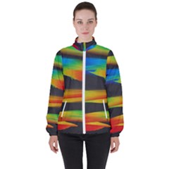 Colorful Background High Neck Windbreaker (women) by Pakrebo