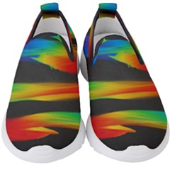 Colorful Background Kids  Slip On Sneakers