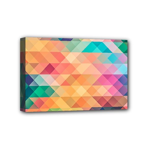 Texture Background Squares Tile Mini Canvas 6  X 4  (stretched) by Pakrebo