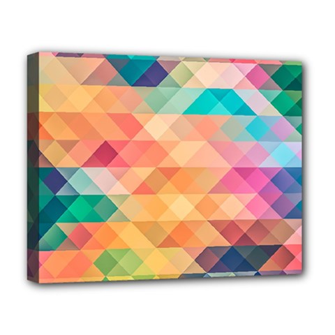 Texture Background Squares Tile Deluxe Canvas 20  X 16  (stretched) by Pakrebo