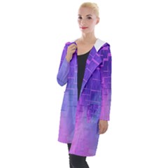 Texture Cell Cubes Blast Color Hooded Pocket Cardigan