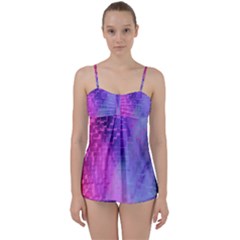 Texture Cell Cubes Blast Color Babydoll Tankini Set by Pakrebo