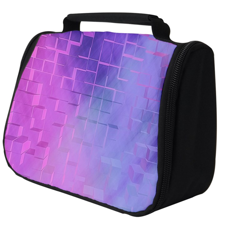 Texture Cell Cubes Blast Color Full Print Travel Pouch (Big)