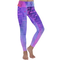 Texture Cell Cubes Blast Color Kids  Lightweight Velour Classic Yoga Leggings by Pakrebo