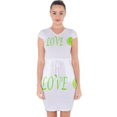 I Lovetennis Capsleeve Drawstring Dress 