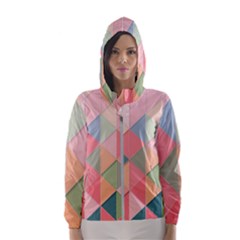 Background Geometric Triangle Hooded Windbreaker (women)