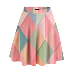 Background Geometric Triangle High Waist Skirt by Pakrebo