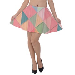 Background Geometric Triangle Velvet Skater Skirt by Pakrebo