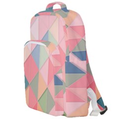 Background Geometric Triangle Double Compartment Backpack