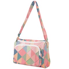 Background Geometric Triangle Front Pocket Crossbody Bag