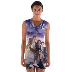 Meteor Garden Tshirt Wrap Front Bodycon Dress by fusudrama